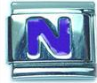 Blue letter - N